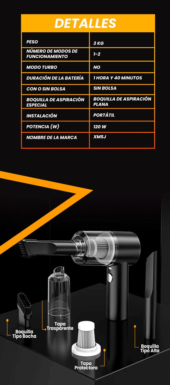 ASPIRADORA INALAMBRICA PARA AUTOVIL