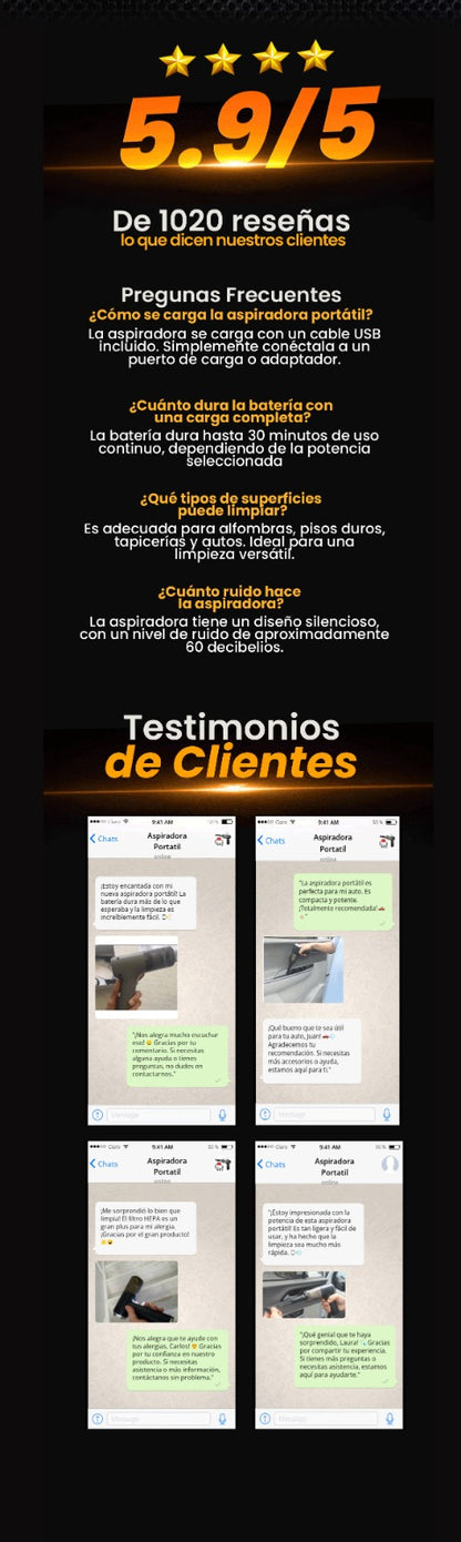 ASPIRADORA INALAMBRICA PARA AUTOVIL